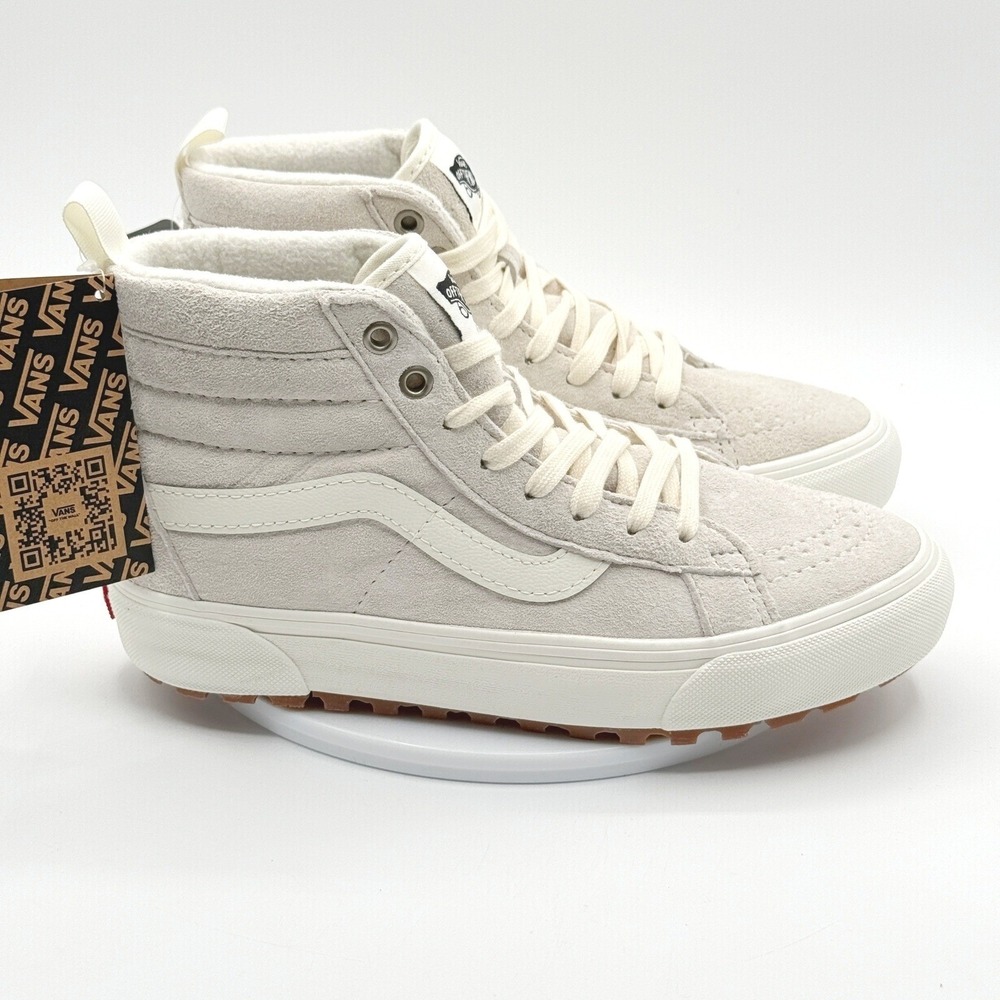 Vans Sk8-Hi MTE Size 7.5 Womens Marshmallow White Suede Primaloft - NEW no box